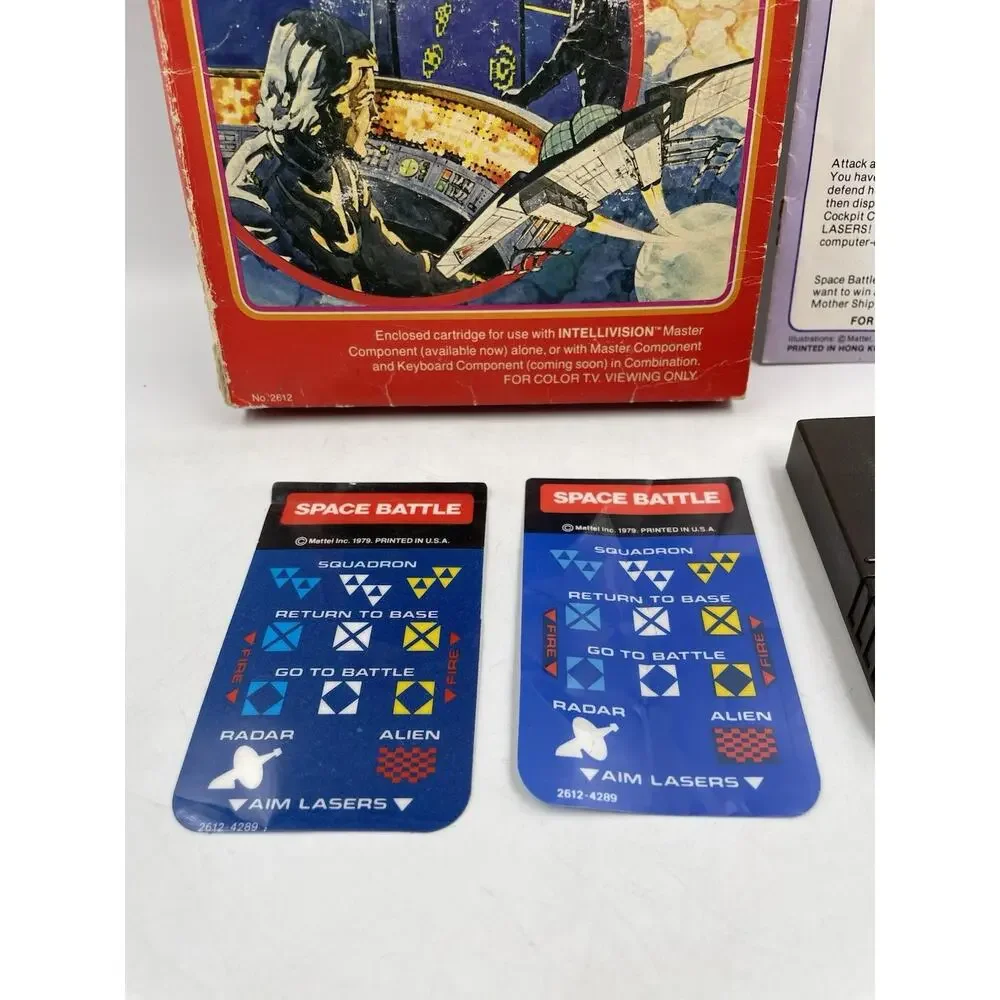 Intellivision Space Battle CIB Manual Overlays Box Tested Working Mattel 1979